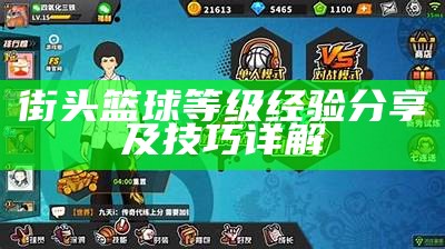街头篮球等级经验分享及技巧详解