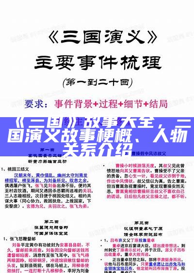 《三国》故事大全，三国演义故事梗概、人物关系介绍