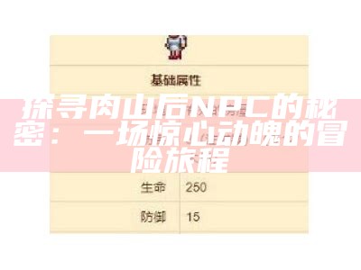 探寻肉山后NPC的秘密：一场惊心动魄的冒险旅程